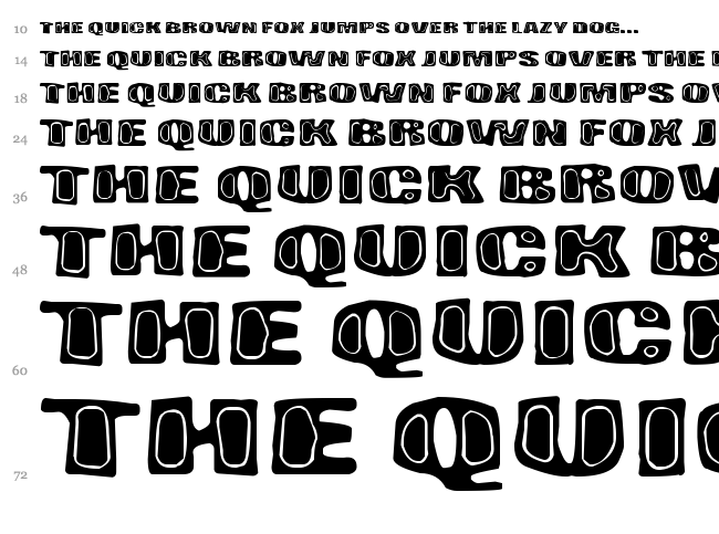 Bad Pizza font waterfall